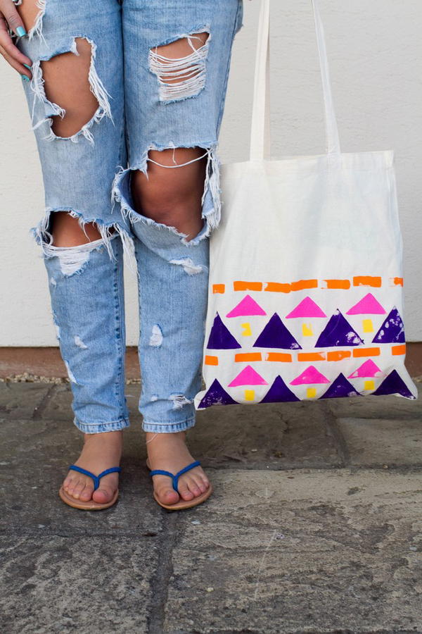 DIY Aztec Tote Bags