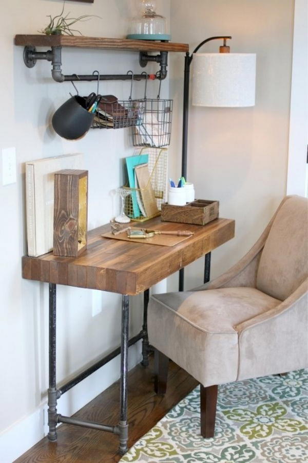 DIY Custom Industrial Wooden Desk