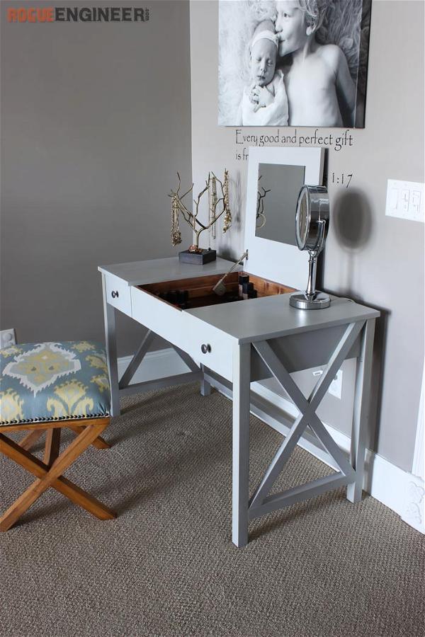 DIY Flip Top Vanity Table