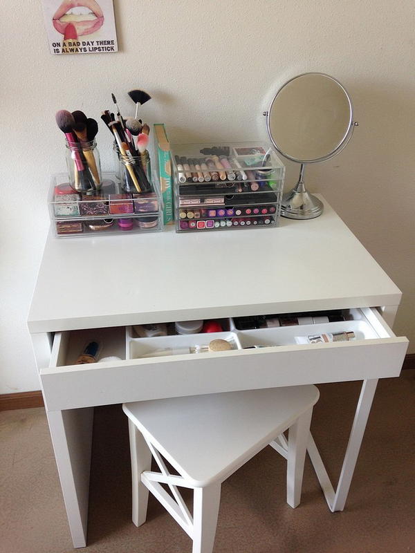 DIY Ikea Micke Makeup Vanity