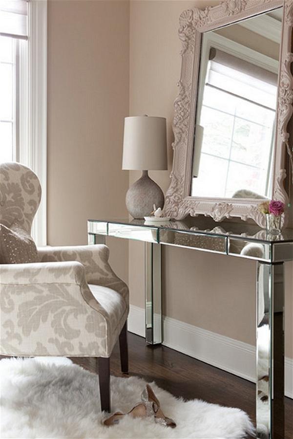 DIY Silver Makeup Vanity Table