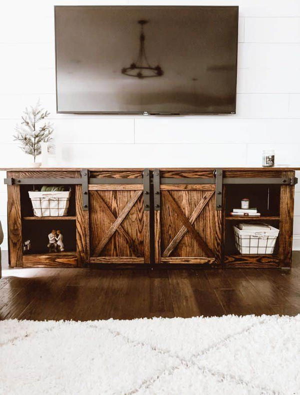 DIY Sliding Barn Door TV Console