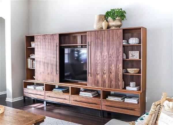 DIY Sliding Door Modern Entertainment Center