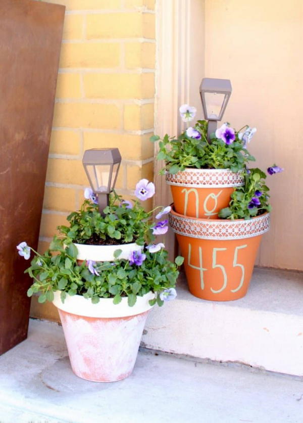 DIY Solar Light Planters