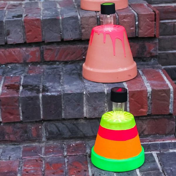 DIY Solar Lights with Neon Paint