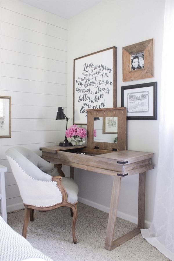 DIY Three Compartment Desk Vanity Table