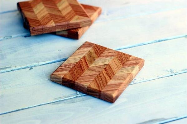 DIY Wooden Chevron Coasters