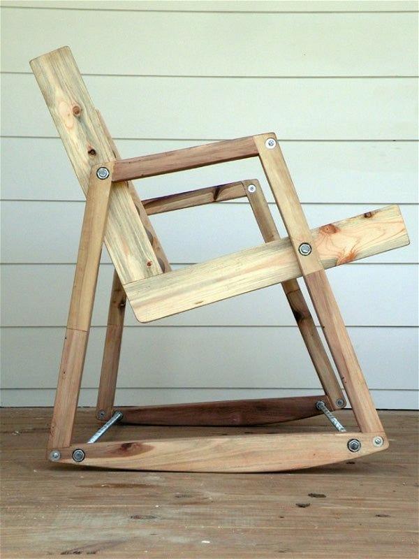 DIY Wooden Rocking Chair Using Cardboard Tubes