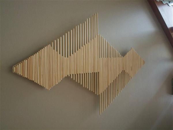 DIY Wooden Stick Wall Art - Aztec Style