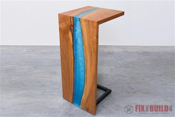 Epoxy River Table with Waterfall