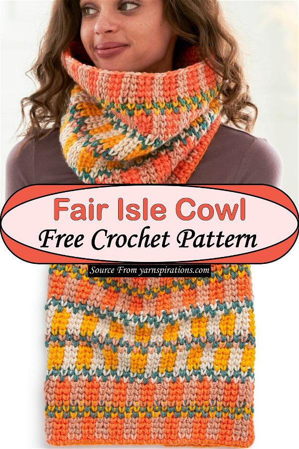 Fair Isle Crochet Cowl