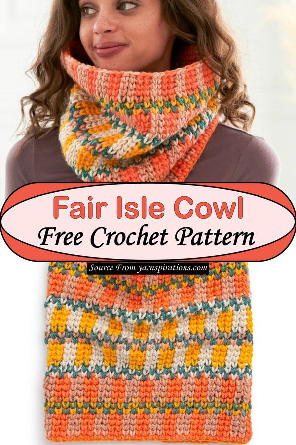 Fair Isle Crochet Cowl