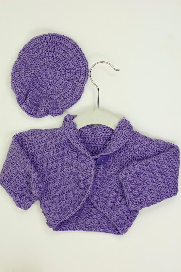 Heather Baby sweater and Beret