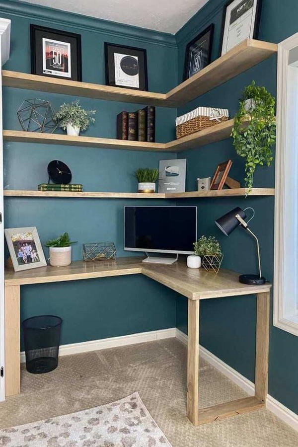 Herringbone L-Shaped Corner Desk