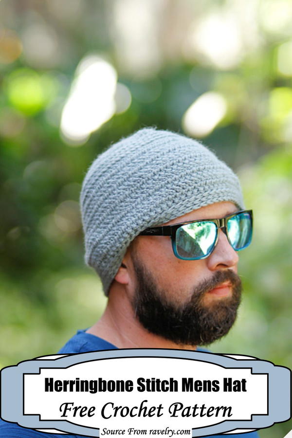 Herringbone Stitch Mens Hat