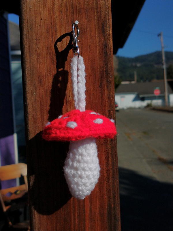 Mushroom Chapstick Keychain 