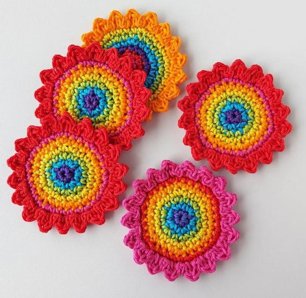 Rainbow Flowers Applique