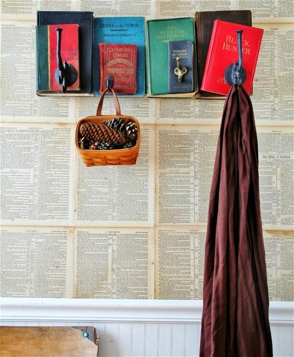 Repurposed Books Coat hanging 