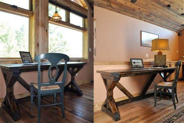 Rustic Desk With I-Beams