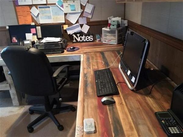 Rustic L-Shaped Desk