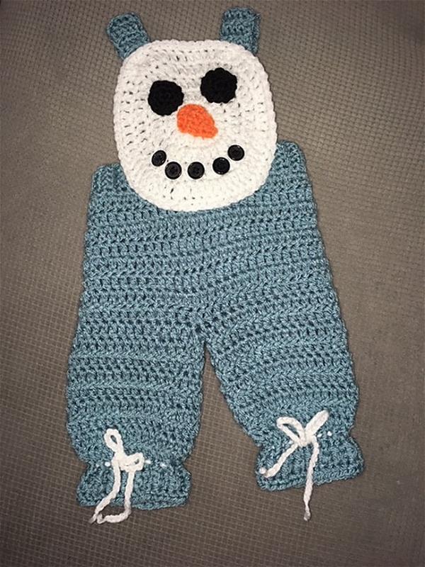Snowman Infant Bib Pants