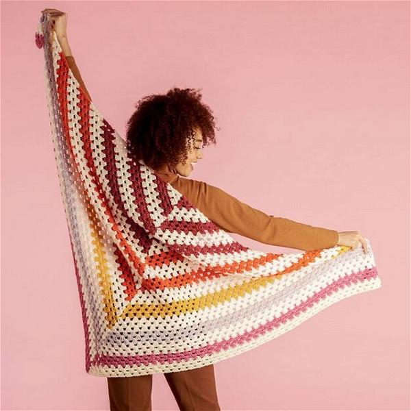 Stripes Crochet Shawl