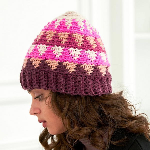 Triangle Valley Crochet Hat