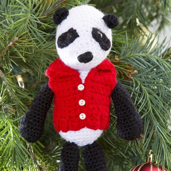 Vested Panda Ornament