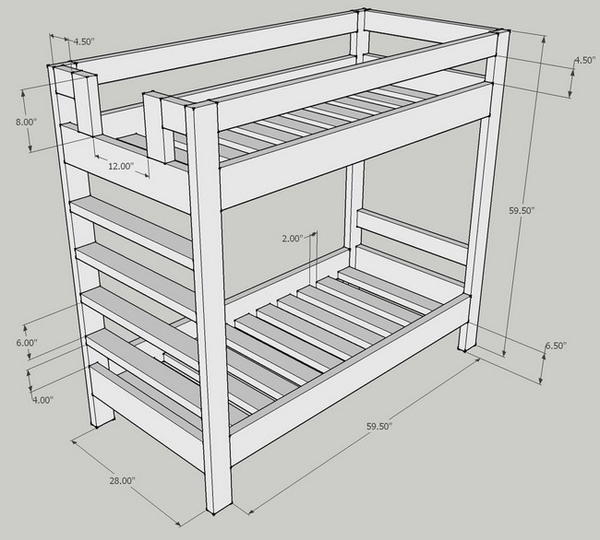 2X4 Basic Bunk Bed Plan