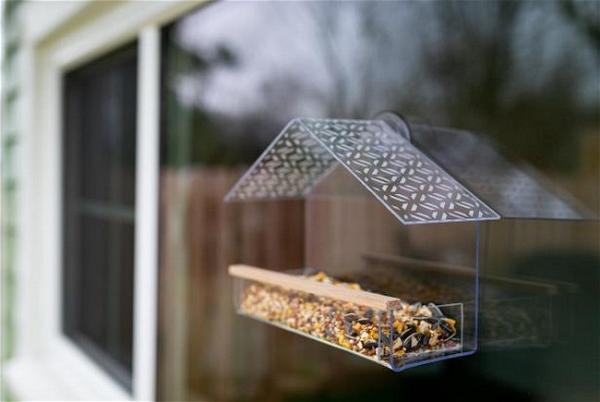 Acrylic Bird Feeder With Midcentury Flair