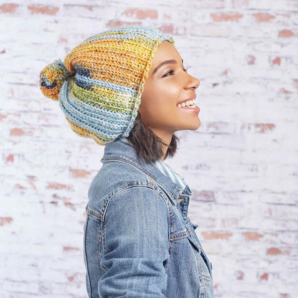 Big Pom Slouchy Hat Pattern