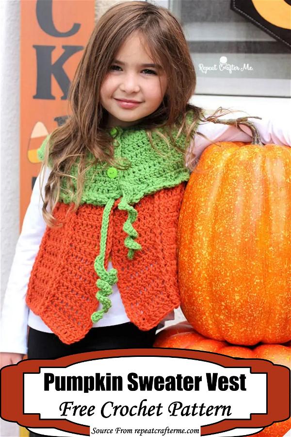 Crochet Pumpkin Sweater Vest