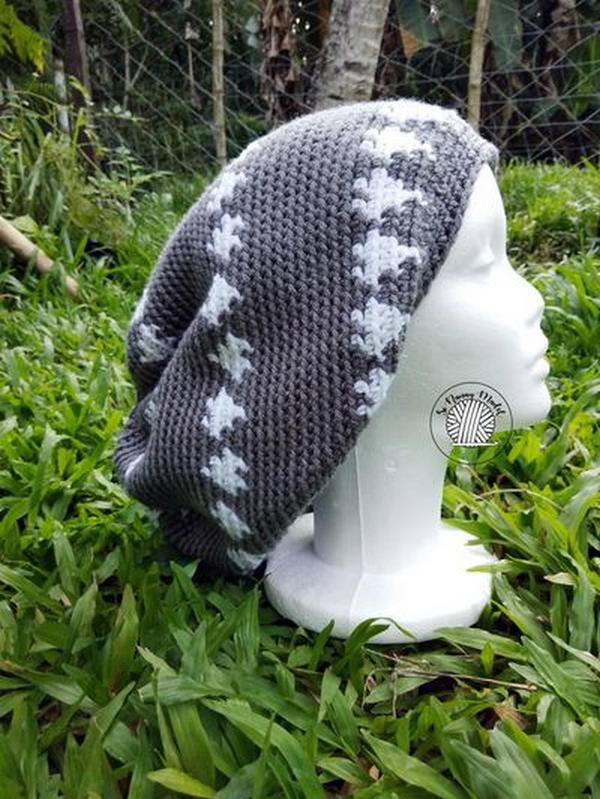 Crochet Slouchy Hearts Hat