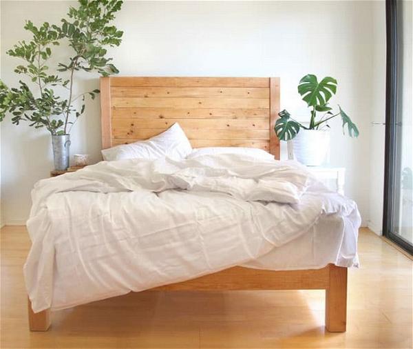 DIY Bed Frame & Wood Headboard