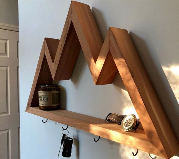 DIY Cedar Mountain Hanging Wall Shelf
