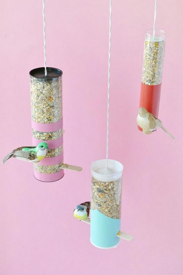 DIY Colorblock Bird Feeders