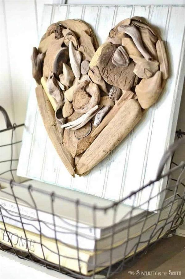 DIY Driftwood Heart Art
