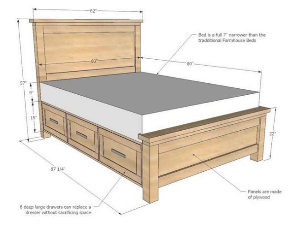 DIY Farmhouse Storage Bed