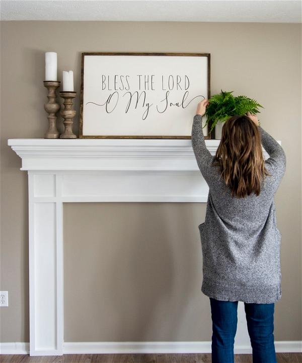 DIY Faux Fireplace Mantel