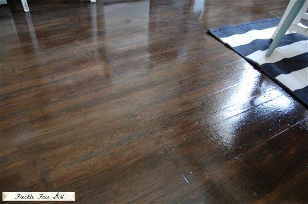 DIY Faux Wood Flooring Using Brown Paper