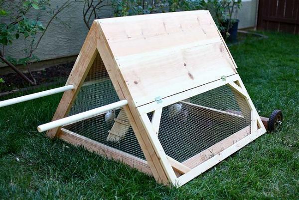 DIY Mobile Triangle-shaped Chicken Coop
