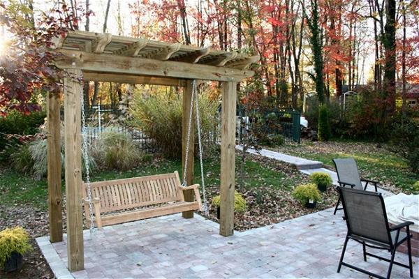 DIY Plans Pergola With Swing Wooden