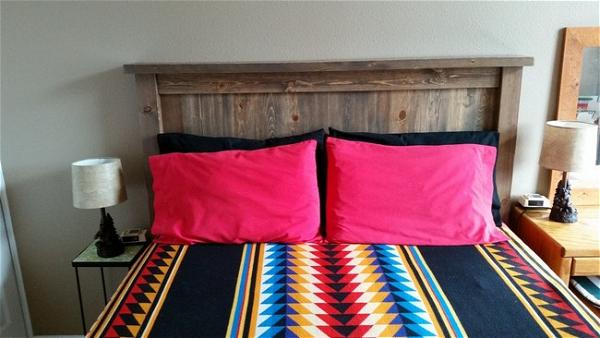DIY Queen Bed Wood Headboard