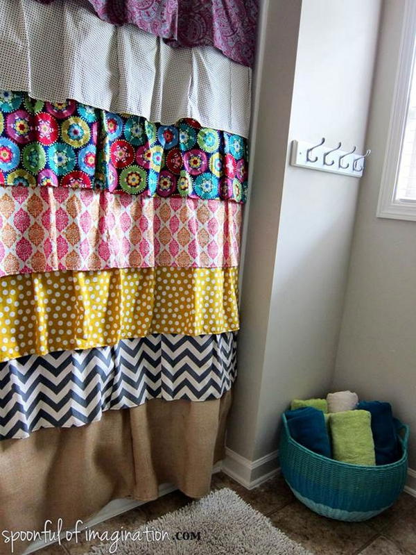 DIY Ruffled Shower Curtain