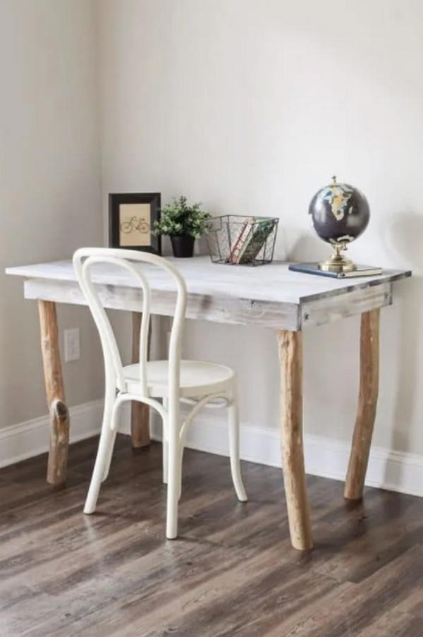 DIY Rustic Tree Branch Desk