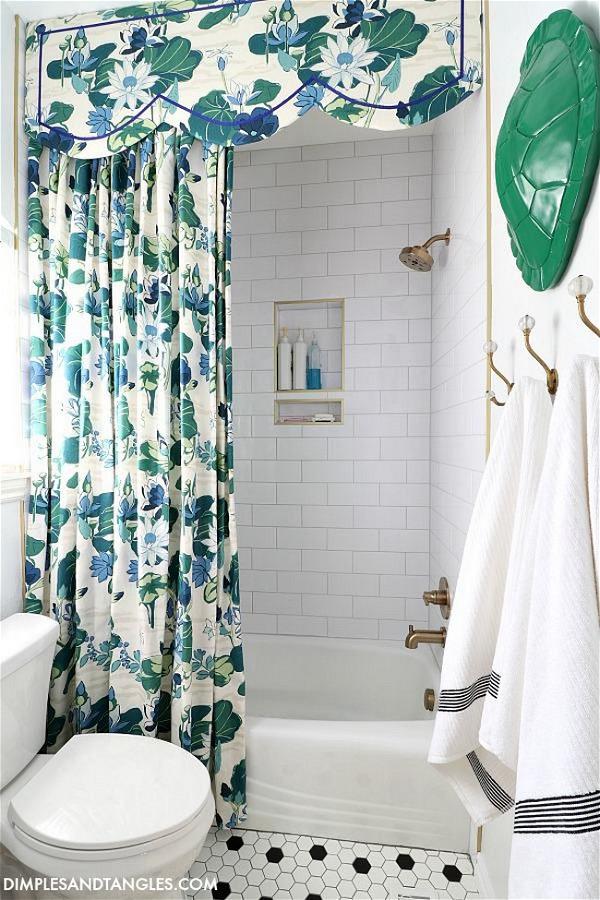 DIY Shower Curtain And Cornice Board