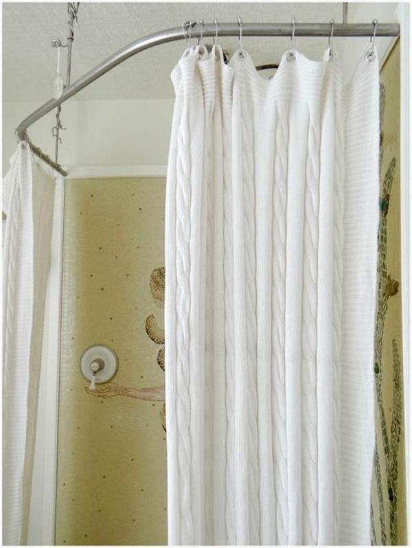 DIY Shower Curtain Made From Blanket