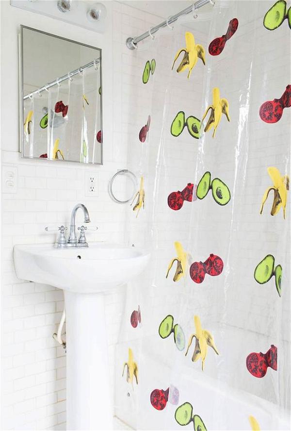 DIY Shower Curtain With Prints