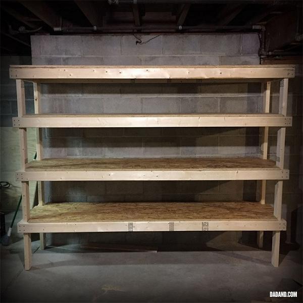 DIY Storage Shelves for the Basement or Garage
