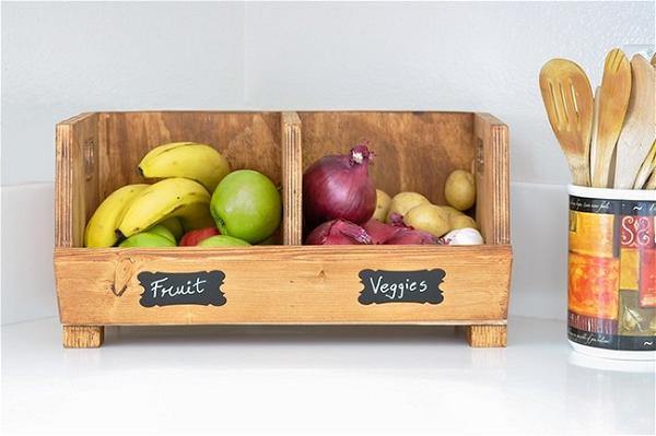DIY Vegetable Storage Bin With Dividers